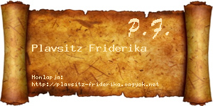 Plavsitz Friderika névjegykártya